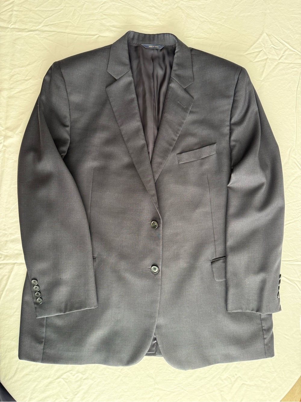 Brooks Brothers 1818 Fitzgerald 2-Piece Suit (46R) — Dark Navy Micro Houndstooth